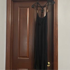 Black cross back maxi dress